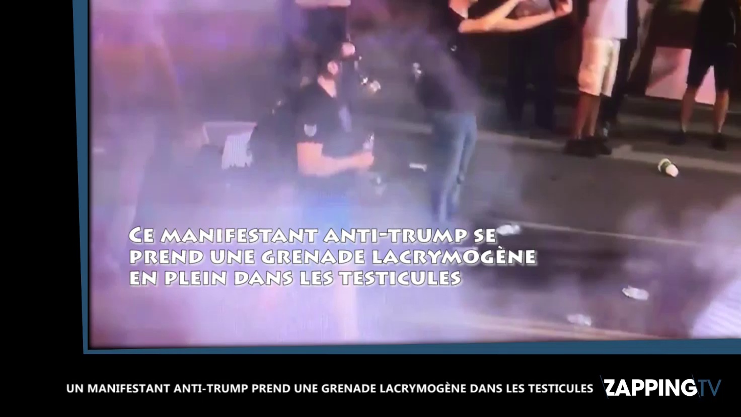 Vimeo Un manifestant anti-Trump se prend une grenade lacrymogène dans les testicules (vidéo)