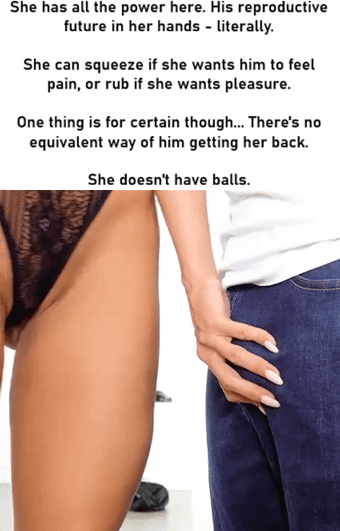 Ballbusting:Jeans were made to be tough too. Look at her outfit in comparison